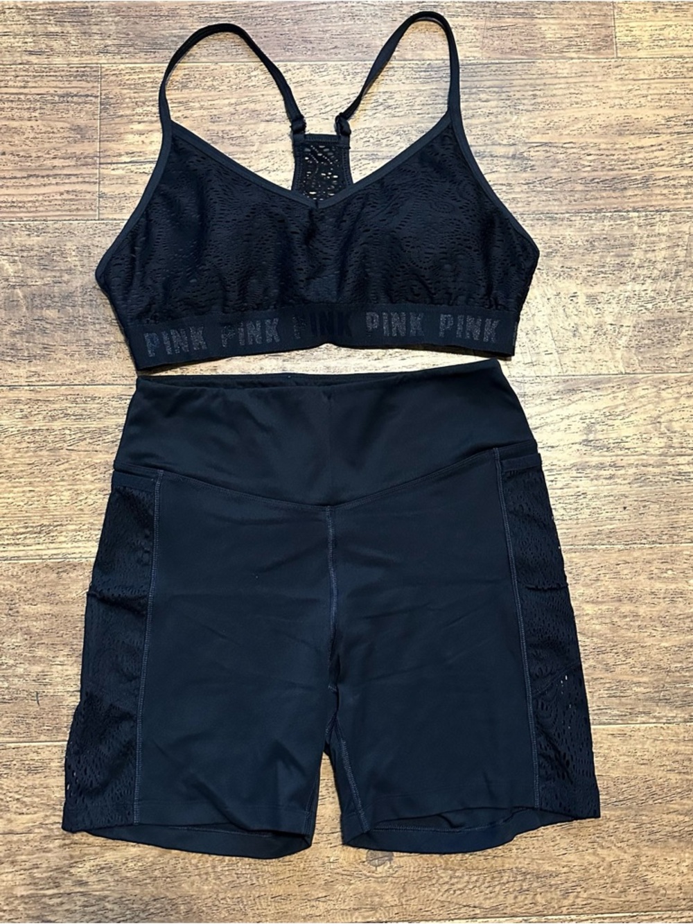 VS PINK SPORT BLACK MATCHING WORKOUT SET